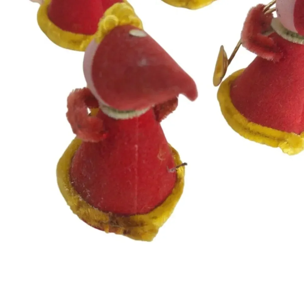 Vintage Shiny Brite Christmas Pixie Band Musical Ornaments Japan Elf Set Of 6